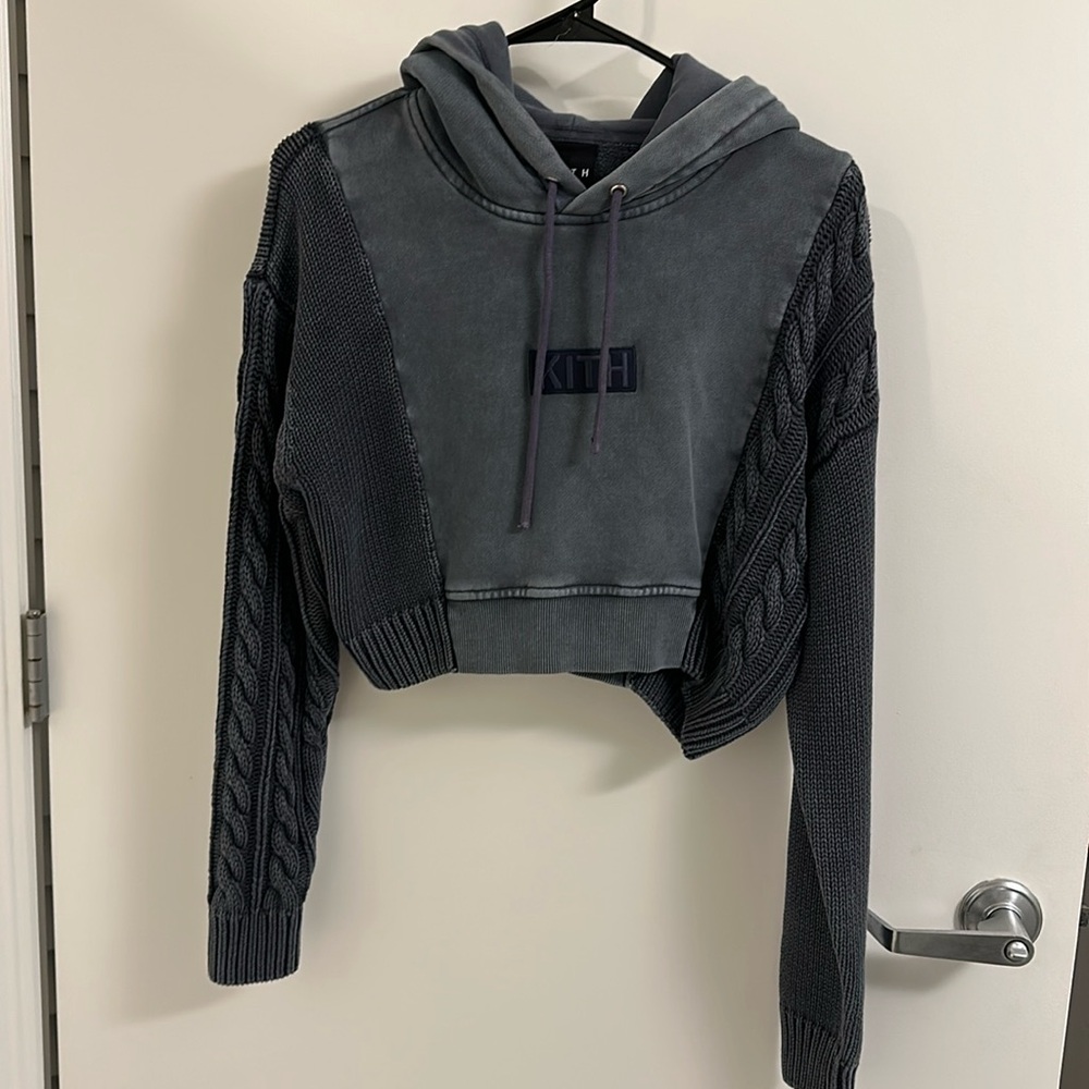 Kith cropped knit hoodie